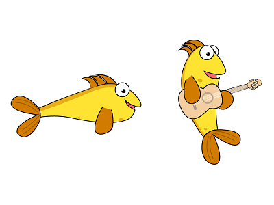 Fishi 2d illustrator fish character