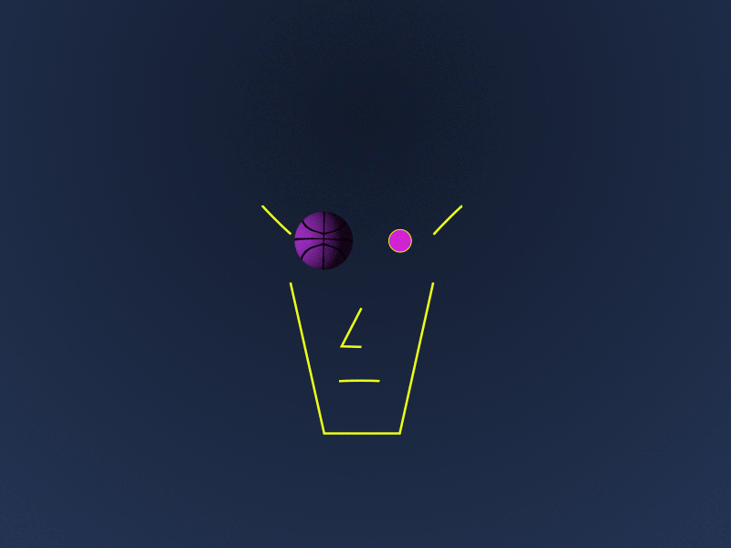 B Dribbble 2d animation after affects basketball bee glows
