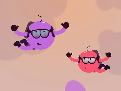 Flying Cells 2d aftereffects animation creatures gif illustration rubberhose2 vector