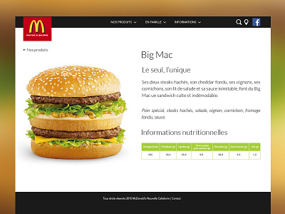 Project Mcdonald's new caledonia - Web design burger flat interface lato mcdo mcdonalds style typogarphy ui web design