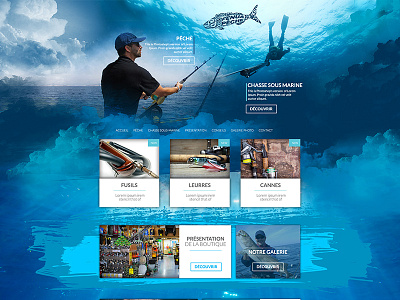 Work in progress - Fenua Peche chase fish home page hunter hunting inspiration web design