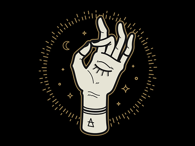 Mystic Hand astrology esoteric hand illustration logo mystic vector