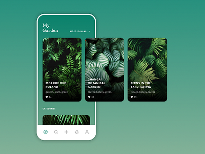 My Garden garden green green app interface interface design mobile plant ui user inteface