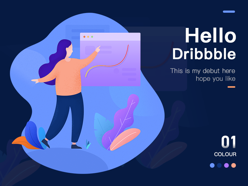 Hello Dribbble by mr.zhuhengheng on Dribbble