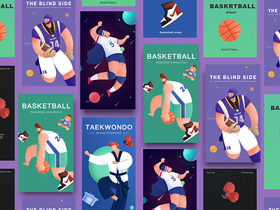 athlete aj basketball basketball player design flat illustration taekwondo ui web