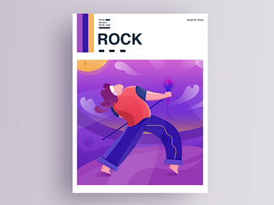 Rock design flat illustration queen rock ui web