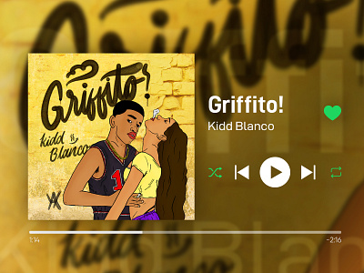 Griffito! - Album Cover album cover cartoon design details font gradient illustration letter lettering letters music player typography ui