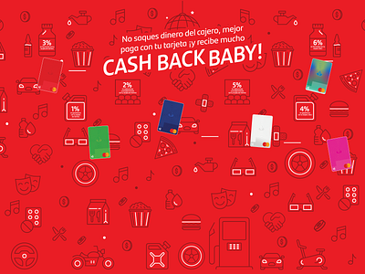 Cash Back Baby! - Pattern for Santander ATM's atm banking design details graphic design icons illustration letter lettering letters pattern print typography vinyl words