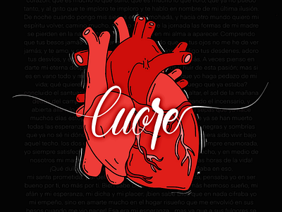 Cuore - Lettering beat details font gradient heart letter lettering letters poem red say type typography words