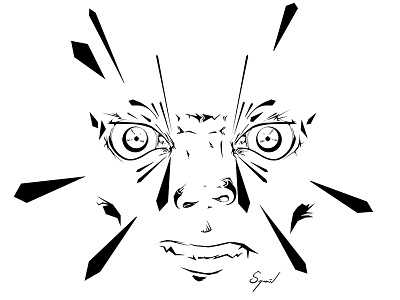 Fiery Anger abstract art character design design drawing expression eyes face illustration intense photoshop