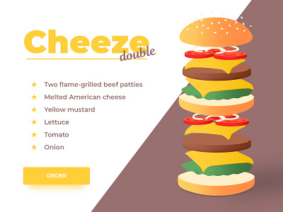 Cheeseburger advertising food illustration