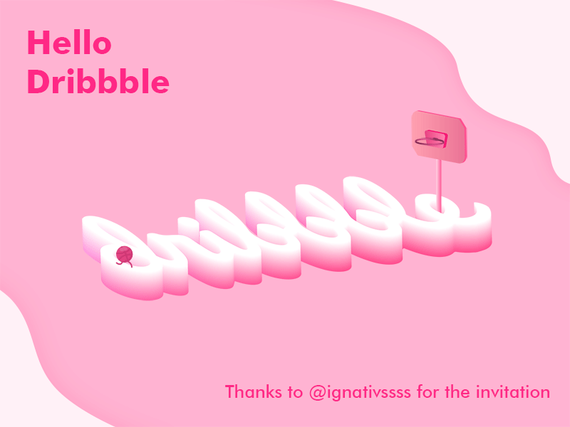Hello Dribbble first gif illustration shot