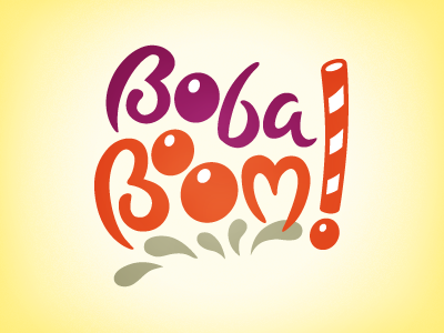 Boba Boom! Logo Proposal boba tea boom bubble tea drink fun splash straw tapioca tea