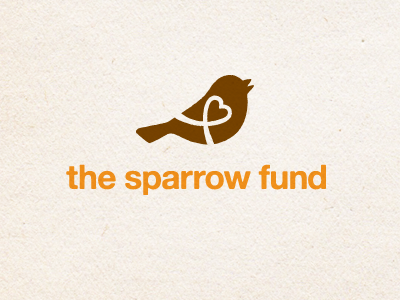 The Sparrow Fund Logo v.3 bird heart non profit ribbon sparrow