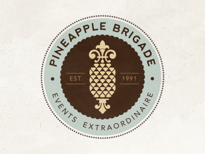 Pineapple Brigade Logo fleur de lis logo pineapple seal