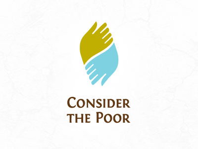 Consider The Poor - Logo Proposal hands logo non profit poor two