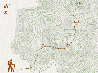 Hiking - Revised Shot drawing hiking illustration t shirt topographic map