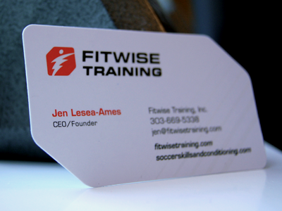 Fitwise Training Business Card black business card custom fitness logo red sport training