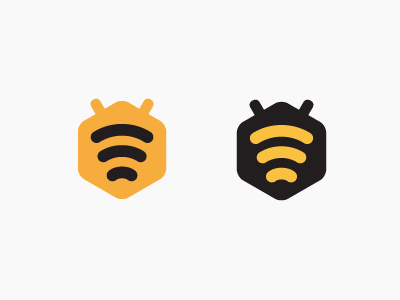 Bee Logo WIP bee wireless network control management logo yellow black
