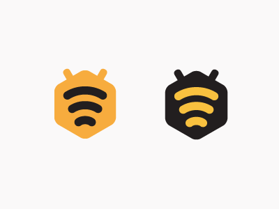 Bee Logo WIP bee black control logo management network wireless yellow