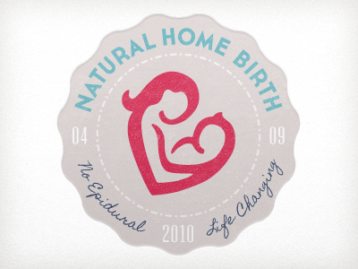 Home Birth Life Badge baby badge emblem heart life badge logo mother