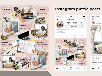 Instagram puzzle posts graphic design instagram instagram banner instagram post instagram template puzzle template