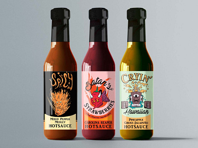 Hotsauce bottle hotsauce illustration label package packagedesign
