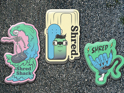 Shred Shack Stickers board decal illustration promo skate skateboard sticker