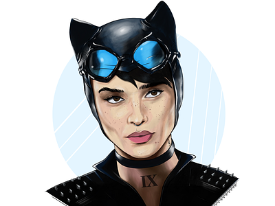 Zoe Kravitz as Catwoman batman catwoman dc comics dc entertainment illustration mashup portrait zoe kravitz