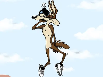 Wile E. Coyote adobe draw basketball dunk contest illustration mashup mashup illustration michael jordan wile e coyote