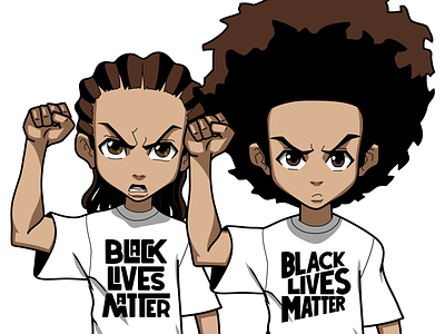 Boondocks adobe draw black lives matter boondocks cartoon network huey freeman illustration protest riley freeman