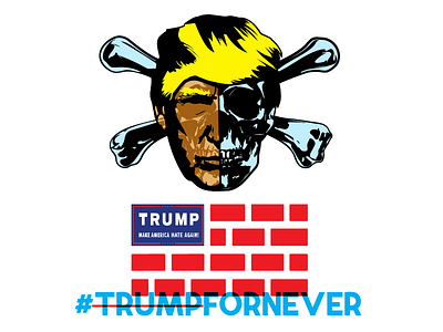 Trump skull n' bones america dump trump flag impeach poster trump wall