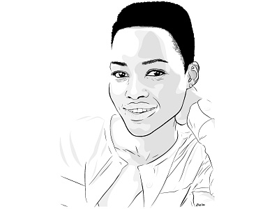 Lupita Nyong'o Black And White actress african black panther celebrity digital art illustration lupita nyongo