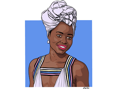 Lupita Nyong'o actress african black panther celebrity digital art illustration lupita nyongo