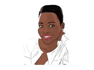 Lupita Nyong'o actress african black panther celebrity digital art illustration lupita nyongo