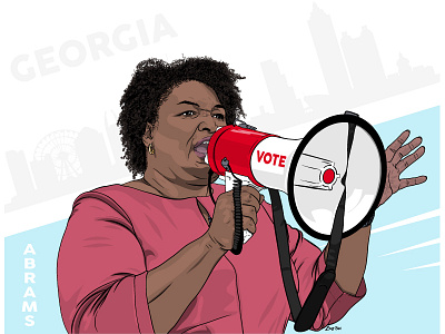 Stacey Abrams black women democratic digital art georgia governor illustration politics stacey abrams women rights