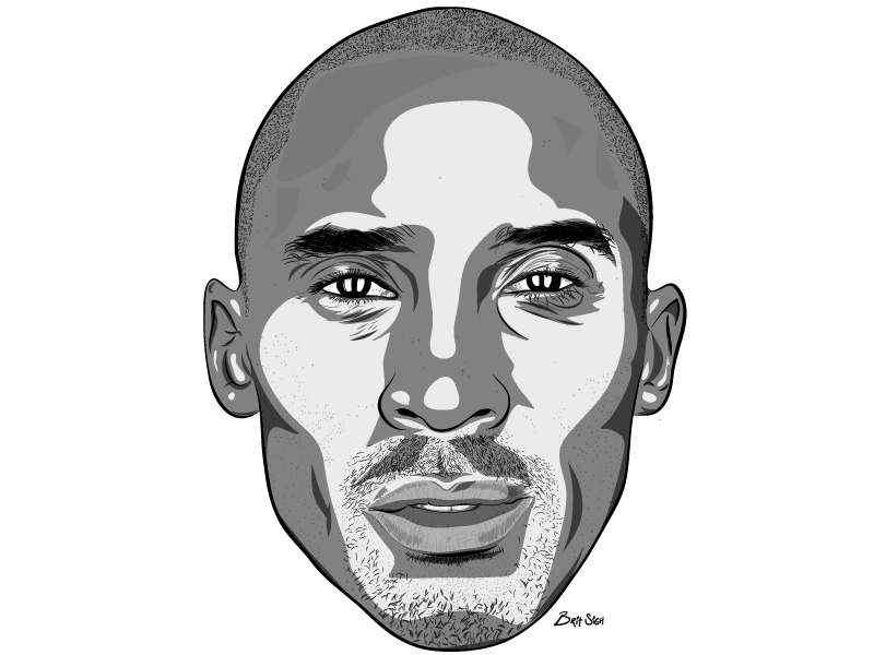 Step By Step Drawing Tutorials How To Draw Kobe Bryant Rectangle Circle