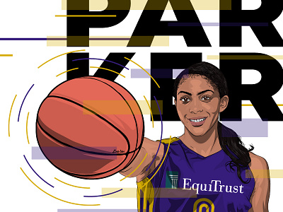 Candace Parker Los Angeles Sparks Basketball Art Drawing Print 