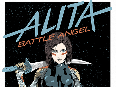 Alita: Battle Angel adobe draw alita battle angel alternative movie poster apple pencil illustration