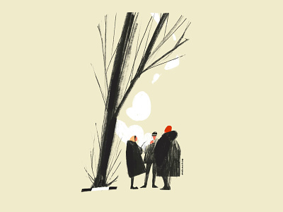 Spring 02 chat ill illustration people procreate spring tree