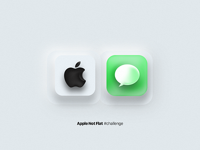 Apple not flat 3d animation app apple design figma icon illustration logo minimal neumorphic neumorphic design photoshop typography ui vector