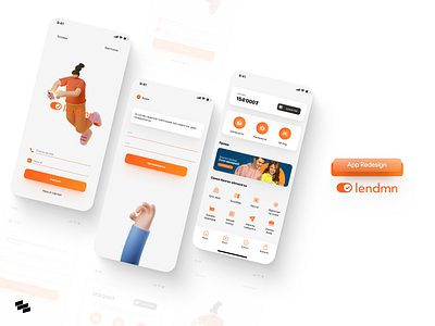 Lendmn - App Redesign animation app branding fight figma figma design figmadesign figure finance fire fish fitness illustration red redesign redesign concept redshift redshift3d typography vector