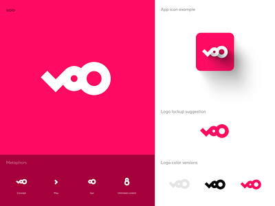 Voo Streaming - Logo Design branding design flat icon illustration logo minimal type typography vector