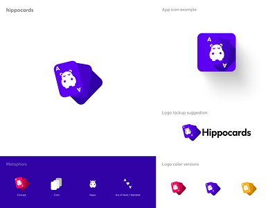 Hippocards - Logo Concept animation app branding design illustration logo minimal type typography vector