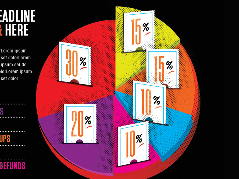 NEON pie-y pie chart by kellianderson on Dribbble