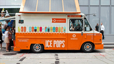 Solar truck with popsicle-shaped infographics by kellianderson - Dribbble