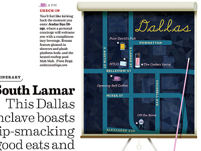 Tiny Dallas map in progress for a magazine