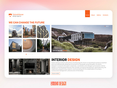 FutureDesgn Web-page Concept adobe architecture art design figma figmadesign futurism gradient gradients minimalism orange photoshop ui ux web web design