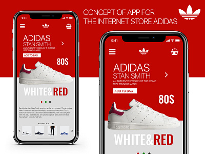 CONCEPT OF APP FOR THE INTERNET STORE ADIDAS adidas adobe app application brand design iphone online shop ui ux web