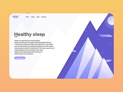 Web page about "Healthy sleep" adobe blue design figma figmadesign gradient preview sleep ui ui ux ux web webdesign